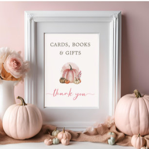 Affiche Livre de cartes Cadeau pour Baby Shower Fille Rose
