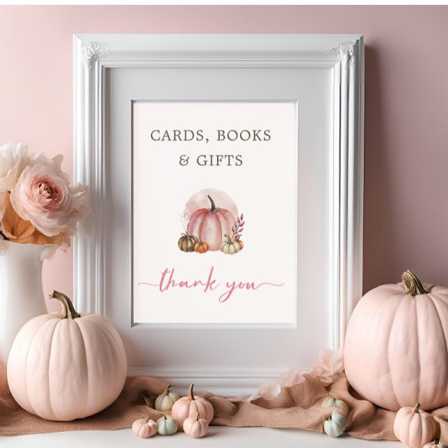 Affiche Livre de cartes Cadeau pour Baby Shower Fille Rose (Créateur téléchargé)