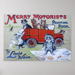Affiche Livre de coloriage des automobilistes joyeux, Loui