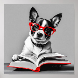 Affiche Livre de lecture de chien