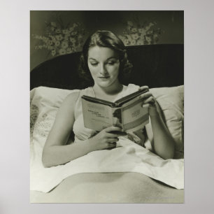 Affiche Livre de lecture de femme