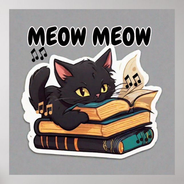 Affiche Livre de lecture de Meow Meow Cat (Devant)