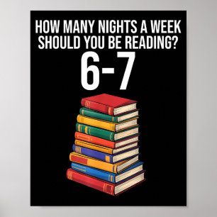 Affiche Livre de lecture drôle Professeur 67 Six Sept Mème