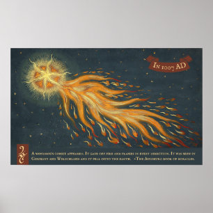 Affiche Livre de miracles de la comète d'Augsbourg 1552 Es
