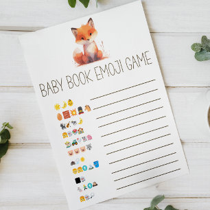 Affiche Livre de Petit Renard Mignon Émoji Jeu de Baby Sho