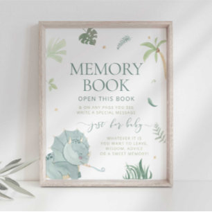 Affiche Livre de souvenirs de bébé Dino Sign