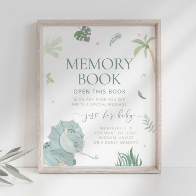 Affiche Livre de souvenirs de bébé Dino Sign (Créateur téléchargé)