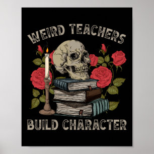 Affiche Livre de squelette floral crâne Halloween enseigna