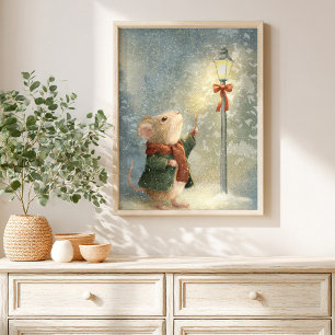 Affiche Livre d'histoires d'hiver fantaisiste pour enfants