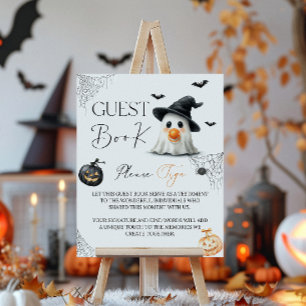 Affiche Livre d'hôtes Little Boo Baby shower Halloween