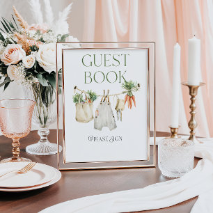 Affiche Livre d'invité du Baby shower agricole cultivé loc