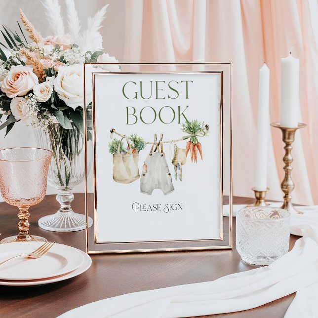 Affiche Livre d'invité du Baby shower agricole cultivé loc (Créateur téléchargé)