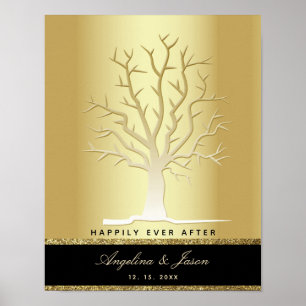Affiche Livre d'invité du Mariage de l'arbre d'empreintes 