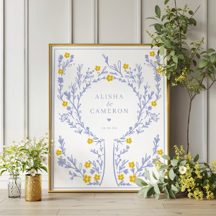 Affiche Livre d'invité Mariage de l'arbre d'empreintes de