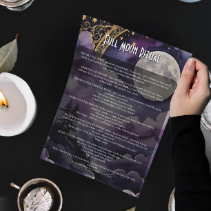 Affiche Livre d'Ombres de Rituel Païen de Pleine Lune & Pr