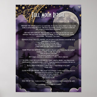 Affiche Livre d'Ombres de Rituel Païen de Pleine Lune & Pr