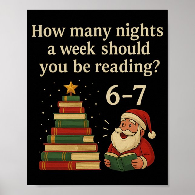 Affiche Livre drôle de Noël arbre de lecture – Lecture 6 7 (Devant)