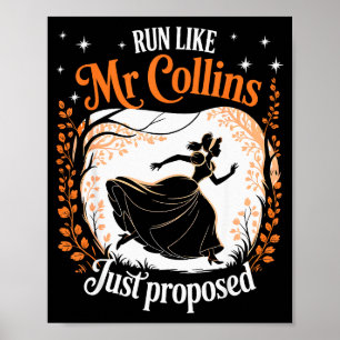 Affiche Livre drôle mème Courir comme M. Collins vient de
