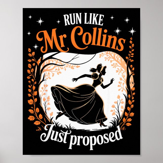 Affiche Livre drôle mème Courir comme M. Collins vient de  (Devant)
