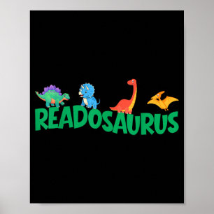 Affiche Livre drôle readosaurus livres de dinosaures bibli