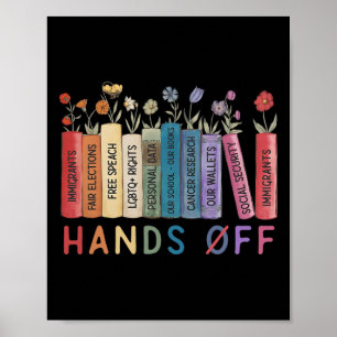Affiche Livre Flower Anti Trump Sécurité sociale mains off