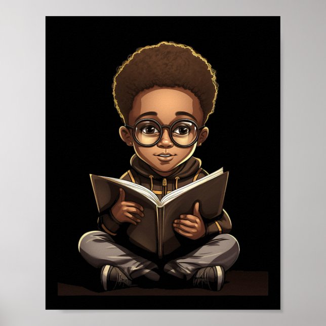 Affiche Livre Lecture Afro African American Reader Bookwor (Devant)