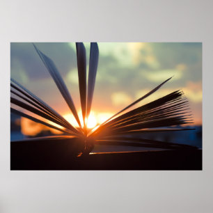 Affiche Livre ouvert et Sunset Photographie