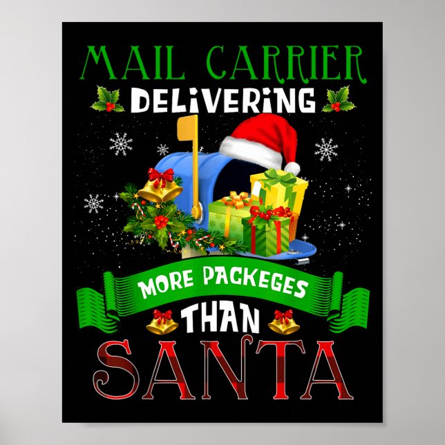 Affiche Livrer plus de colis que le Père Noël Drôle Stal W (Devant)