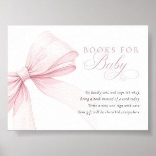 Affiche Livres à l'arc rose pour bébé - Carte de télécharg