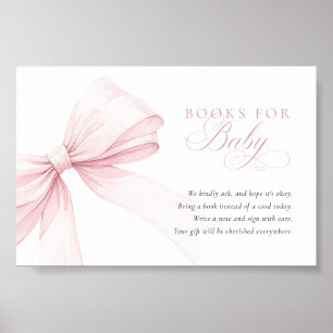 Affiche Livres à l'arc rose pour bébé - Carte de télécharg