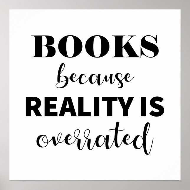 Affiche Livres amusants Lecture Livre Lover Typographie mo (Devant)