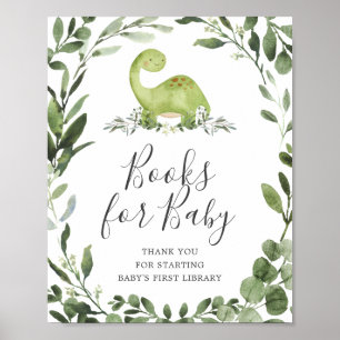 Affiche Livres Baby showers Dinosaur Pour Bébé Signal