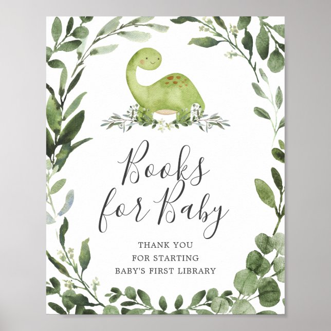 Affiche Livres Baby showers Dinosaur Pour Bébé Signal (Devant)