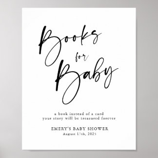 Affiche Livres Baby showers modernes pour bébé signe