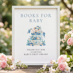 Affiche Livres Blueberry Mouse pour bébé signe Baby Shower