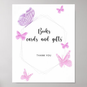 Affiche Livres cartes de papillon et cadeaux