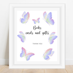 Affiche Livres cartes et cadeaux Papillon