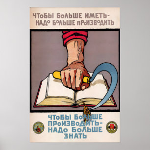 Affiche Livres d'alphabétisation soviétiques Imprimés Livr