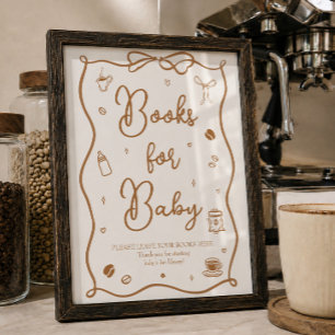 Affiche Livres de Baby Shower Café pour Bébé