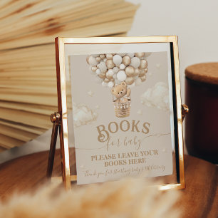 Affiche Livres de Baby shower de ballon Teddy Bear