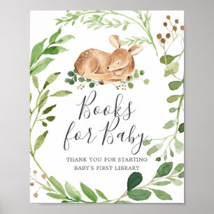 Affiche Livres De Baby shower De Cerfs Pour Bébé