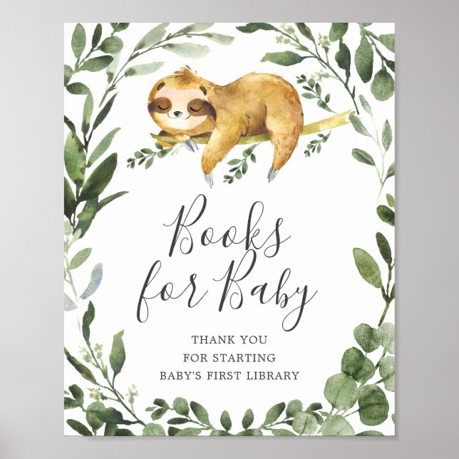Affiche Livres De Baby shower De Fentes À Dormir Pour Bébé (Devant)