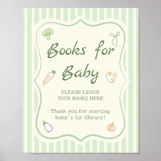 Affiche Livres de Baby shower de marché pour bébé (Devant)