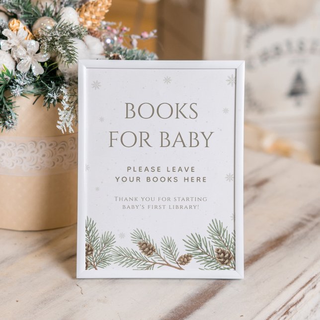 Affiche Livres de Baby shower d'hiver pour bébé (Créateur téléchargé)