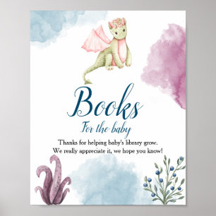 Affiche Livres de Baby shower Dragon pour le panneau d'aff