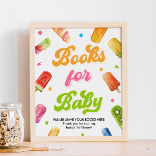 Affiche Livres de Baby Shower "Prêts à éclore" pour bébé