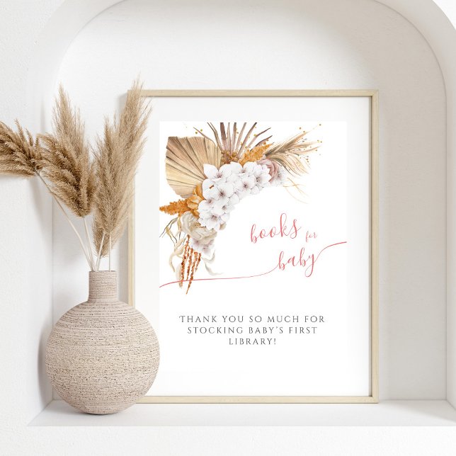 Affiche Livres de bébé de Baby Shower à l'aquarelle Boho C (Créateur téléchargé)
