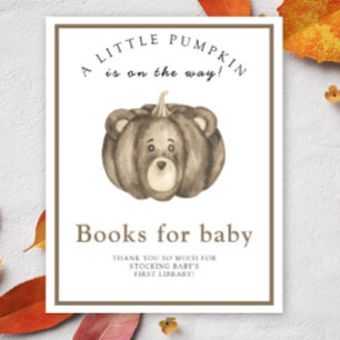 Affiche Livres de bébé pour une baby shower d'automne avec