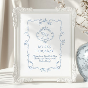 Affiche Livres de bébé Toile Vintage Chinoiserie