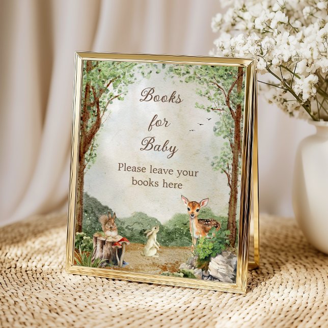 Affiche Livres de douche de bébé de forêt pour bébé Affich (Créateur téléchargé)
